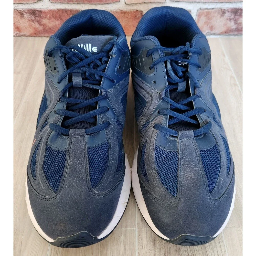 Fitville Men’s Shoes Size US 14 EW Blue Marca Lace Up Extra Wide Walking Comfort